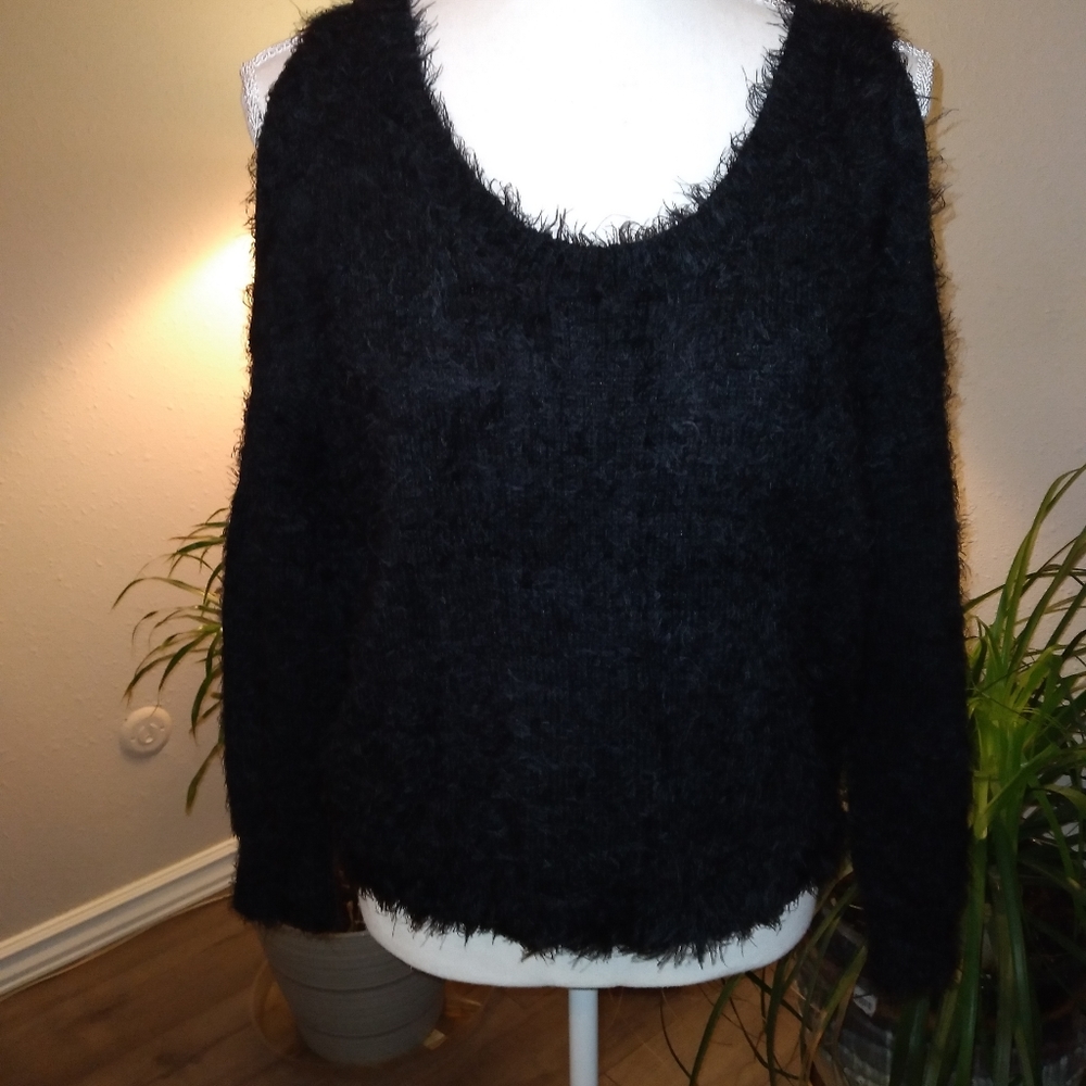 3 for $10 Black Soft Cold Shoulder Sweater